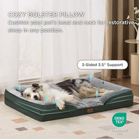 Bedsure XL Orthopedic Dog Bed for Extra Large Dogs - Waterproof XLarge Dog Cat Bed, Comfort Dogs Couch Sofa with Washable Removable Cover, Pet Bed with Nonskid Bottom, Boreal Canopy Green, 42"