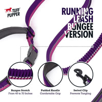 Tuff Pupper Hands Free Adjustable Length Dog Leash - Punch Purple / Bungee - image 2