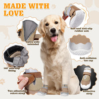 DcOaGt Dog Shoes Large Size Dogs - Khaki-Reflective / Size 8:for paw width 3.0-3.2 inches (Pack of 4) - image 4