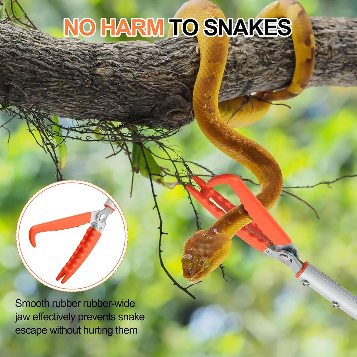 60” Snake Grabber, Telescopic Aluminum Rattle Snake Catcher Grabber – Essentials for Reptiles And Amphibians - image 4