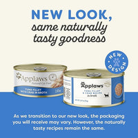 Applaws Natural Wet Cat Food in Broth, Limited Ingredient Canned Wet Cat Food, No Additives, Made with Natural Ingredients, Tuna Fillet & Crab in Broth (24 x 2.47oz Cans)