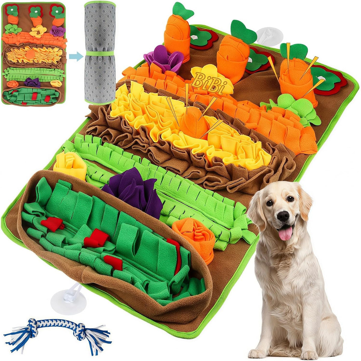 Snuffle Mat for Dogs, Extra Large 32'' x 20'' - Green-Yellow