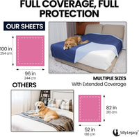 Thin Reversible Waterproof Protective Bed Cover, for Pets - Queen 96 x 82 inch / Blue - image 3