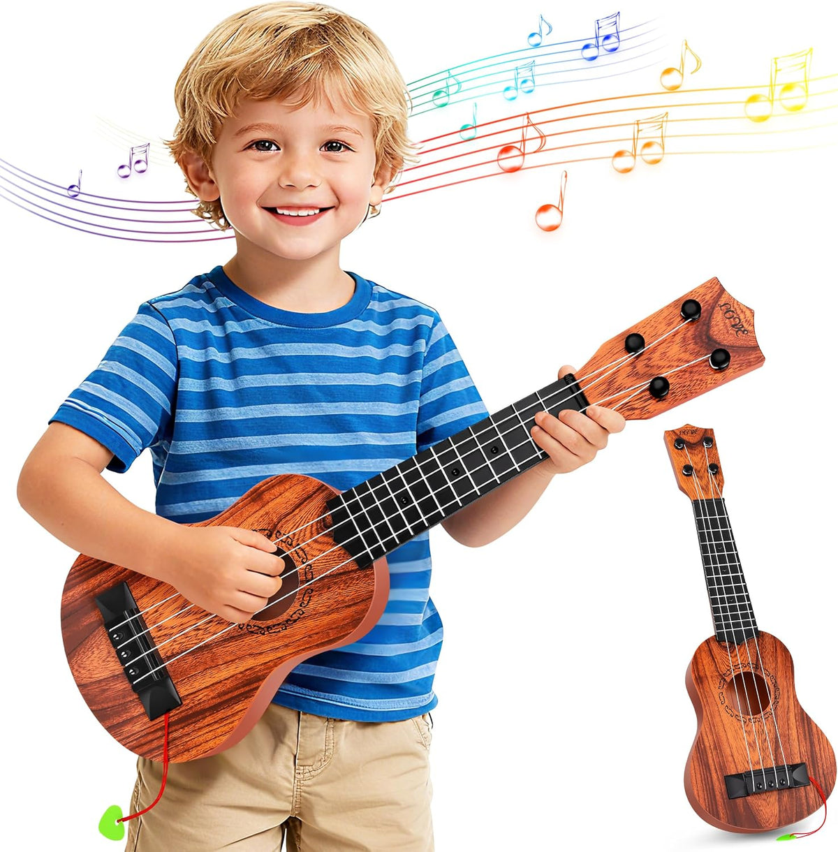 YEZI Toy Classical Ukulele Guitar Musical Instrument for Boys Girls – Fun for Kids & Family - Round Hole