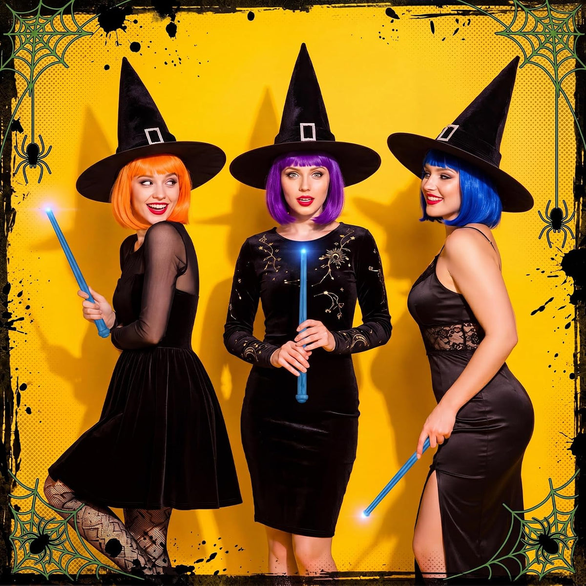 Skylety three light up magic wands in pink, purple and blue - view 13