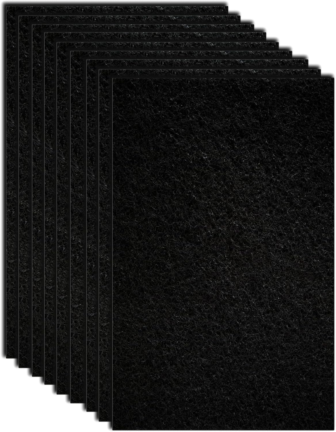 10-Pack 4.5" x 6.5" Carbon Filter Pads for Covered Cat Litter Boxes - Vn Filters