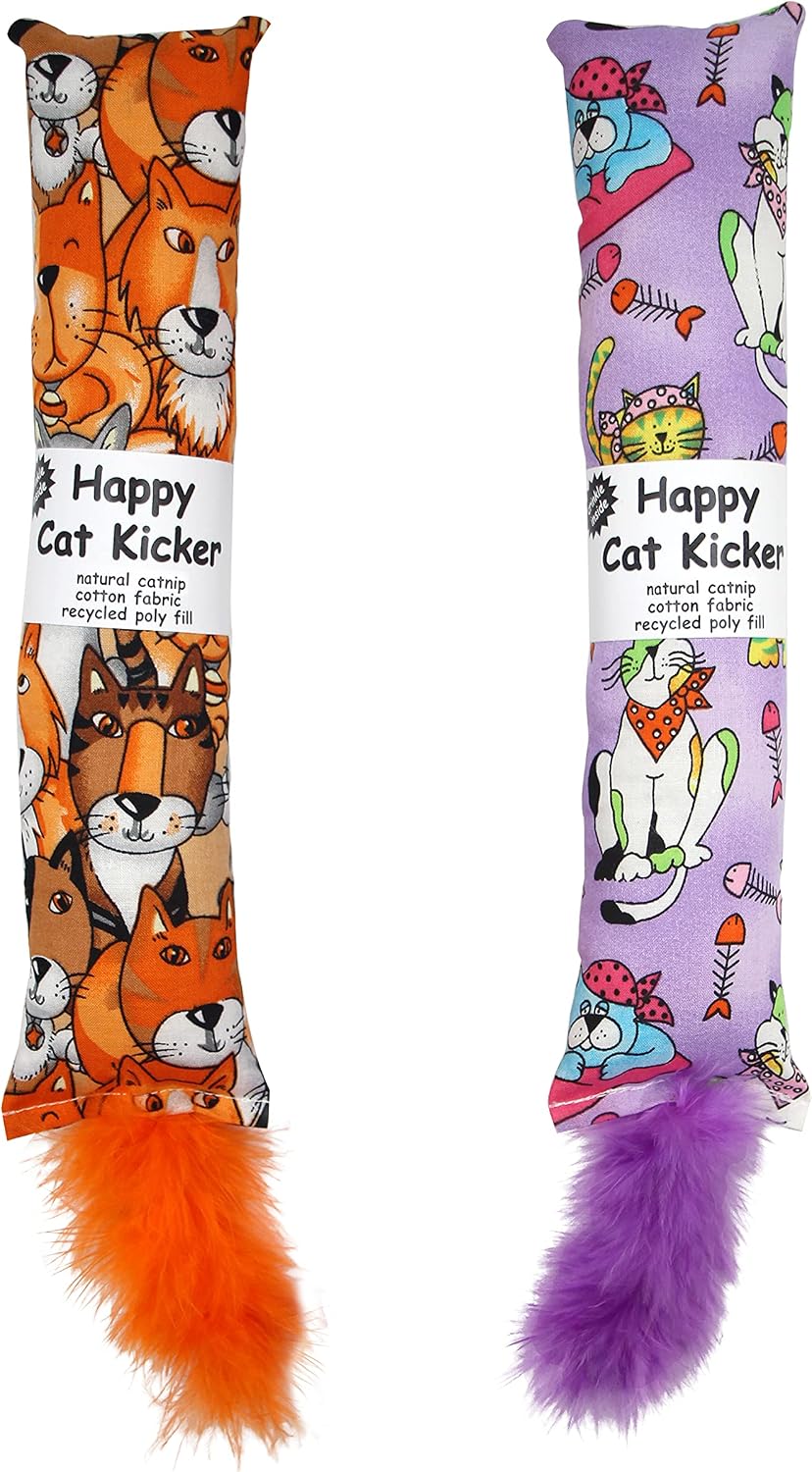 Jumpaws 2 Pack Natural Interactive Catnip & Silvervine Cat Kicker - Cat Family Printed