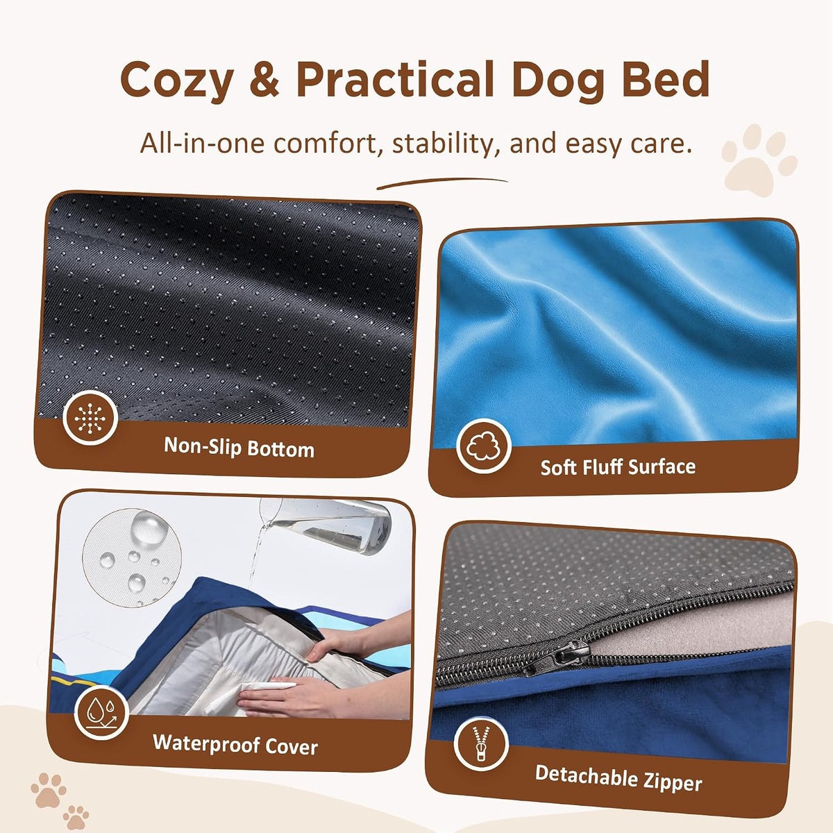Comfort Expression Waterproof Orthopedic Dog Bed for Extra Large Dogs – Essentials for Dogs - 45.0"L x 35.0"W x 8.5"Th / New Jersey - image 4