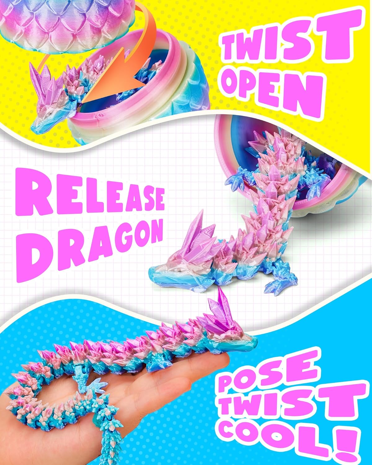 TBOLINE 12" 3D Printed Dragon Egg - Random Rainbow - image 3