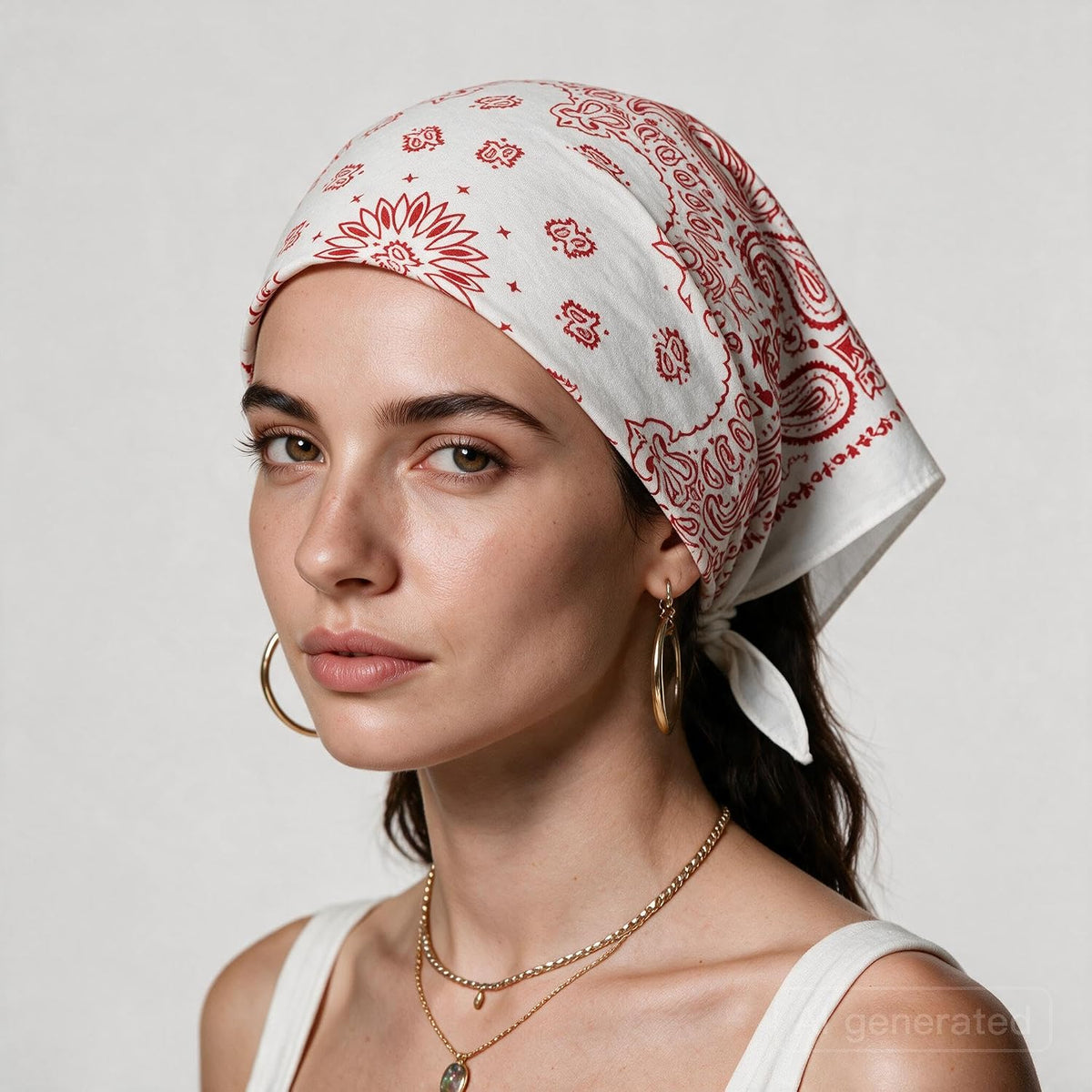Premium Soft Cotton Bandanas Pack for Men and Women Paisley 22 x 22 - Pack of 4 White Red - image 3