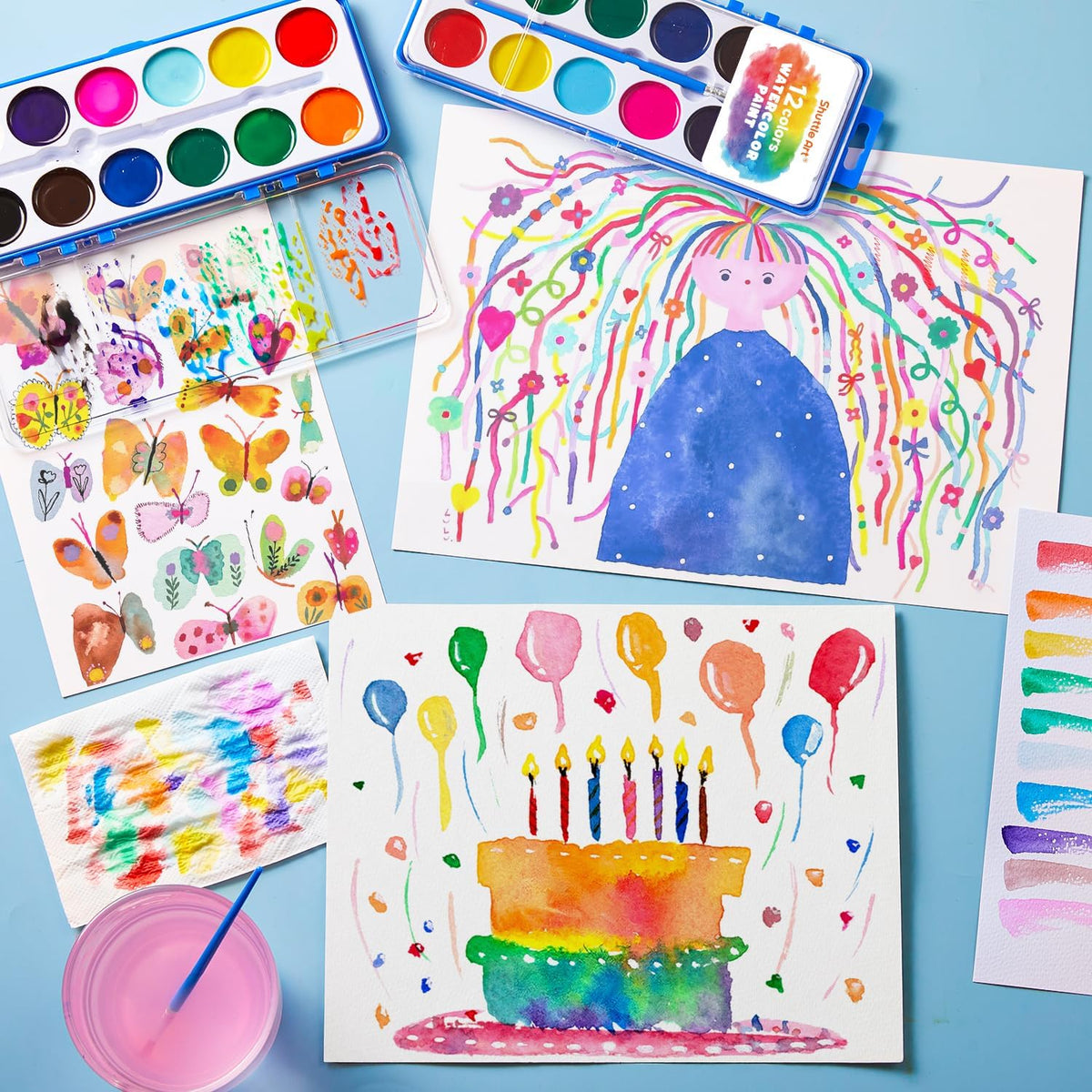 Shuttle Art 30 Pack Watercolor Paint Set Bulk - 12 Colors 120 Pack - image 4