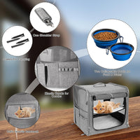 Extra Large Cat Carrier for 2 Cats with Travel Litter Box - Grey / Sigle Carrier - image 3