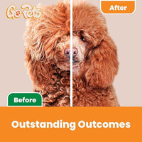 GoPets Double Row Dematting Rake, Undercoat Grooming Tool for Thick and Long Coat Pets, Ideal for Sensitive Skin, Reduces Breakage, Supports Daily Shedding Control, Detangler for Dogs and Cats