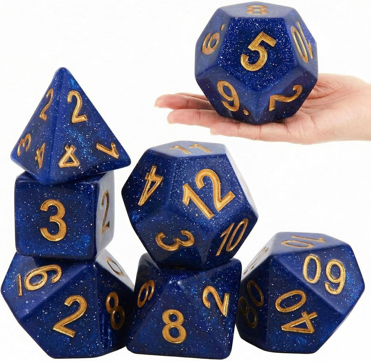 Arrowbash jumbo foam polyhedral dice set of 6 in rainbow colors