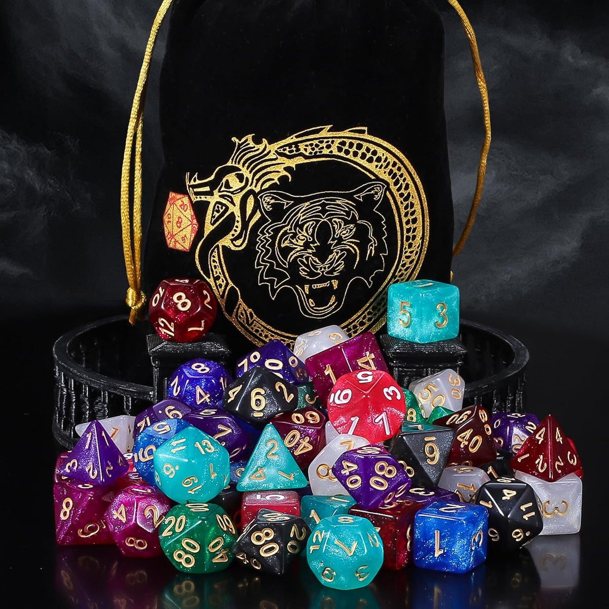 QMay 7 Sets Polyhedral Dice - 10 Colors (70pcs) - image 4