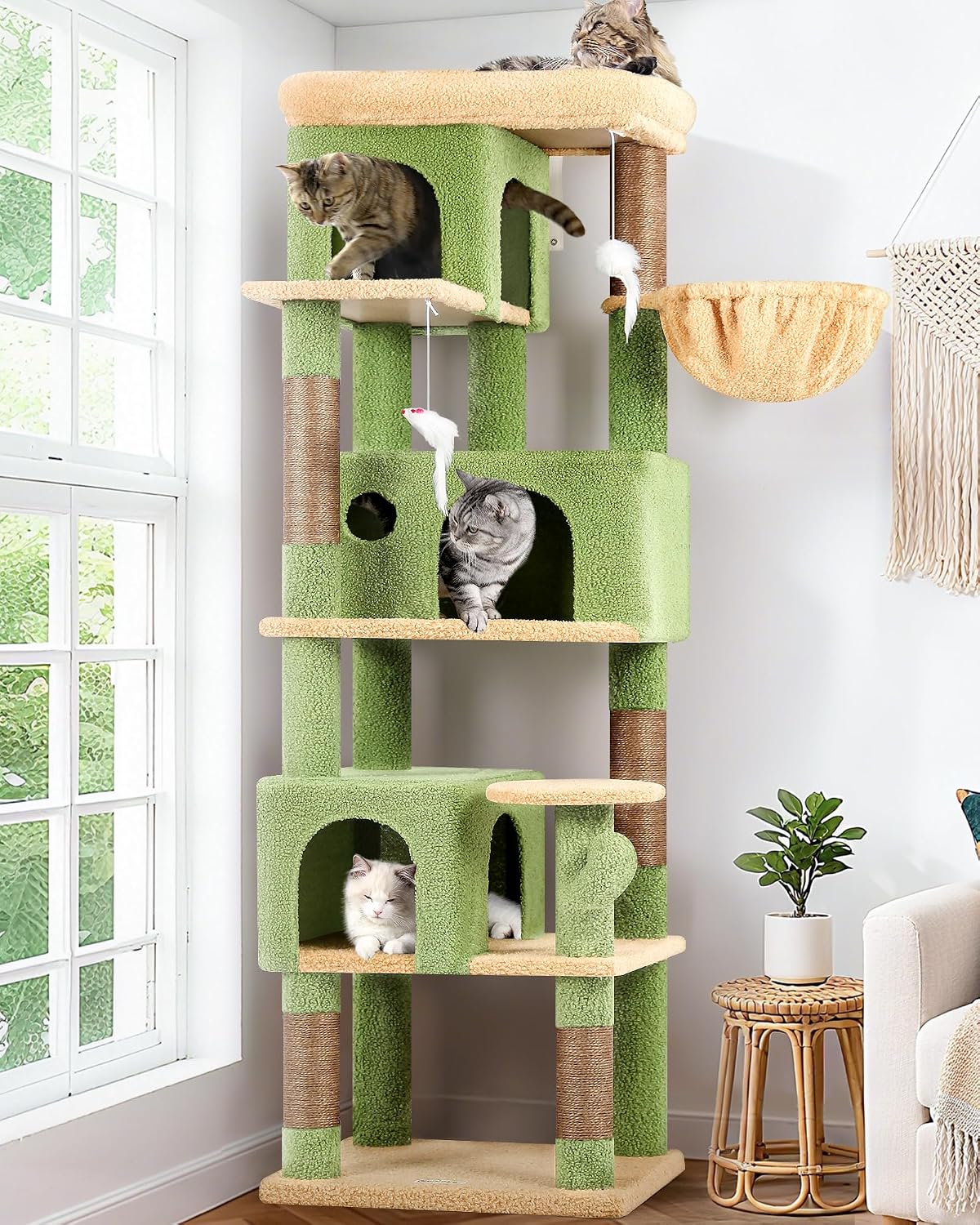 Globlazer F66 Corner Cat Tree - Green / 66 inch