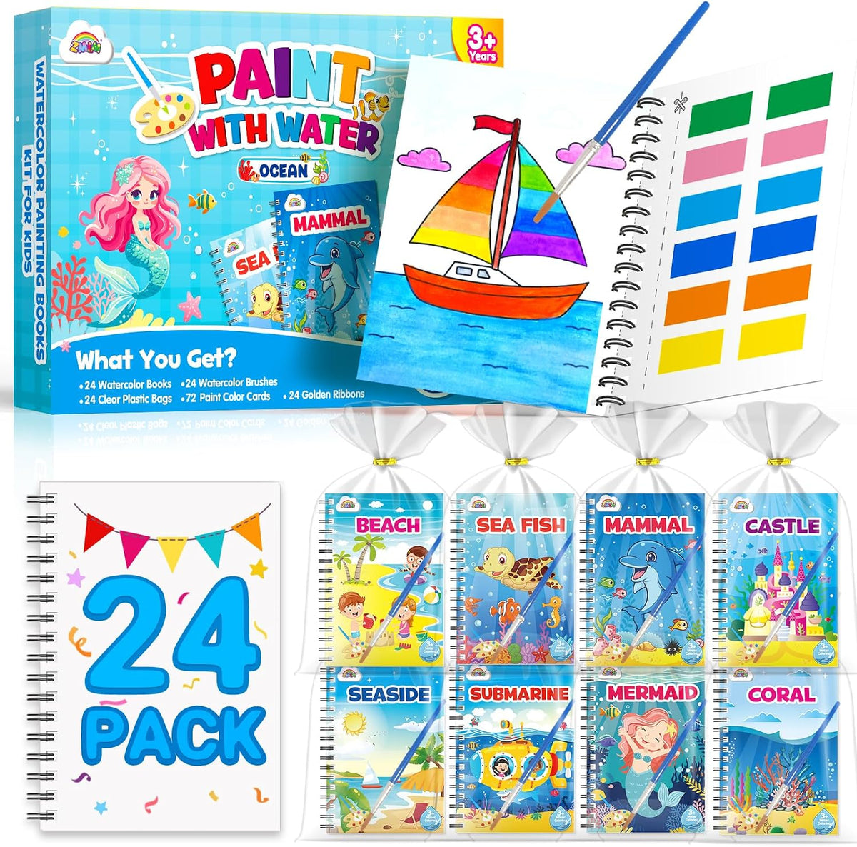 ZMLM 24 Pack Coloring Books - Ocean