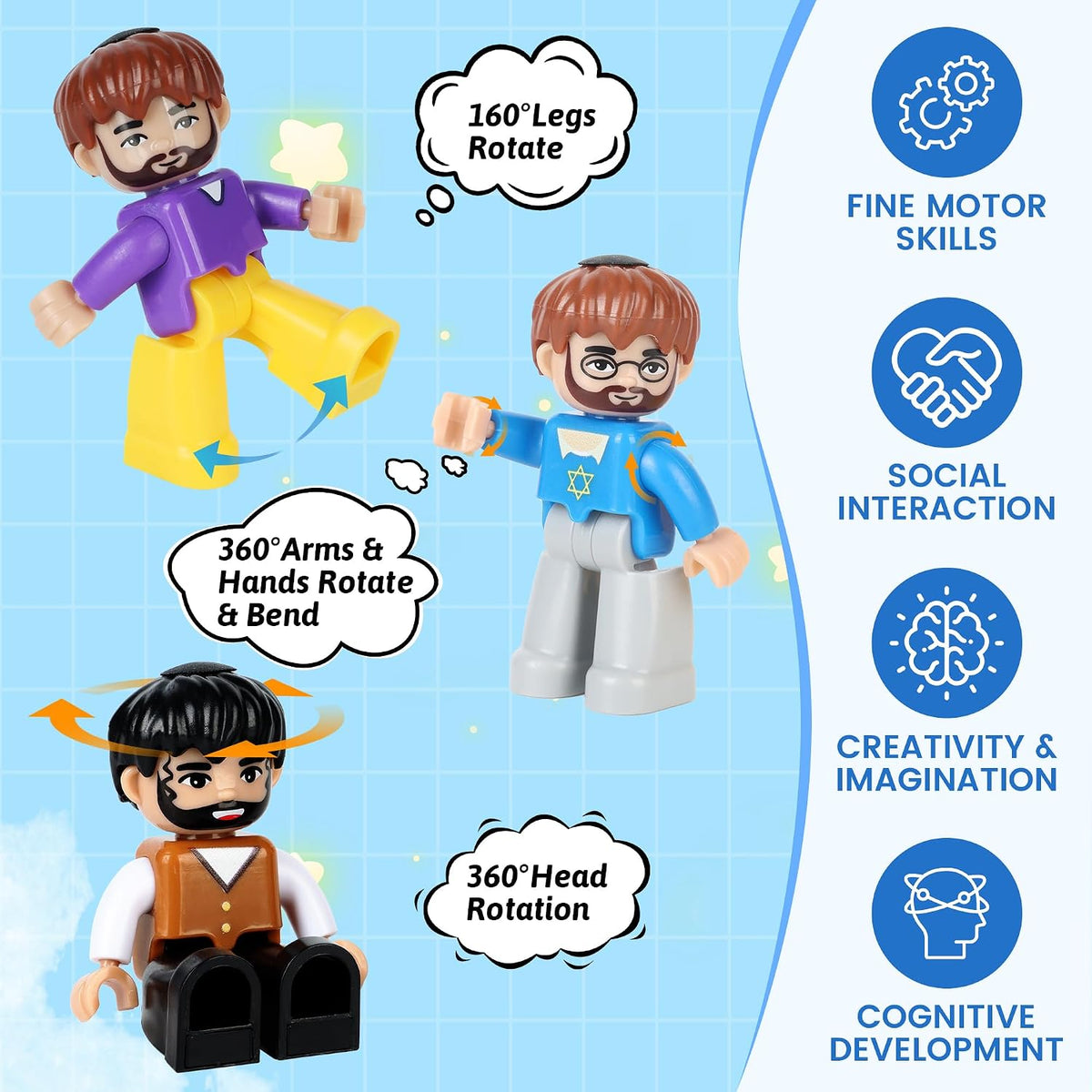 Mruikeny 12 Pieces Large Magnetic Figures for Kids Ages 3 4 5 6 7 8+ – Fun for Kids & Family - Black - image 4