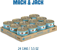 Weruva Classic Cat Food, Mack & Jack with Mackerel & Grilled Skipjack, 5.5oz Can (Pack of 24)