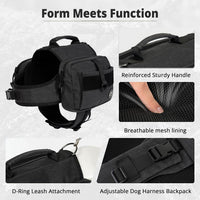 Himal Outdoors Dog Backpack & Saddle Bag - Black - image 2