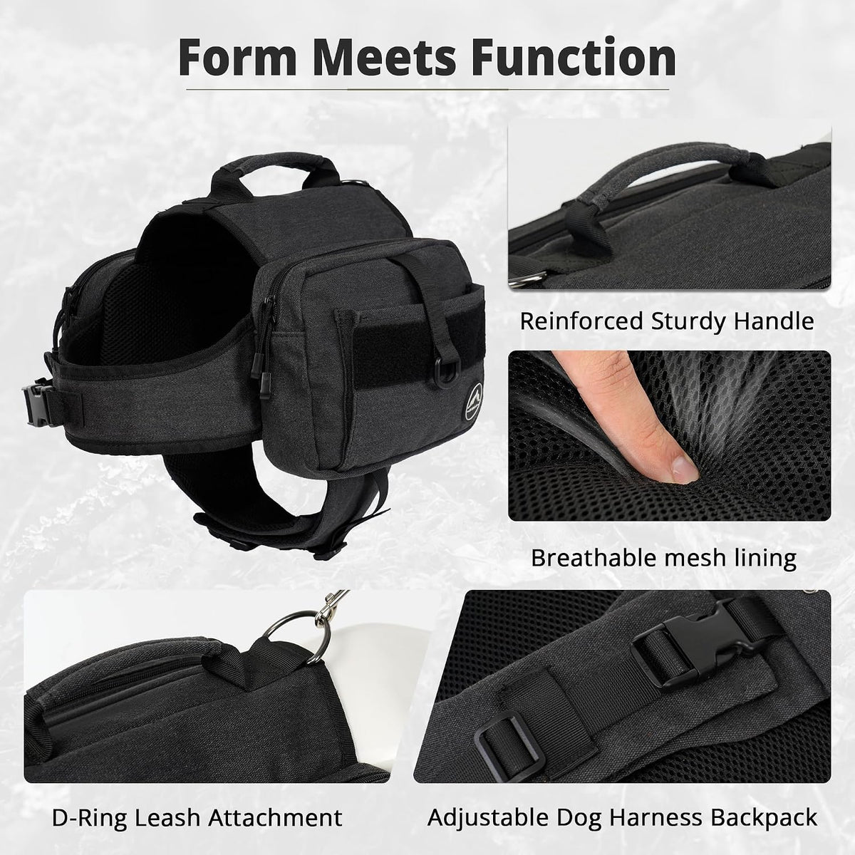 Himal Outdoors Dog Backpack & Saddle Bag - Black - image 2