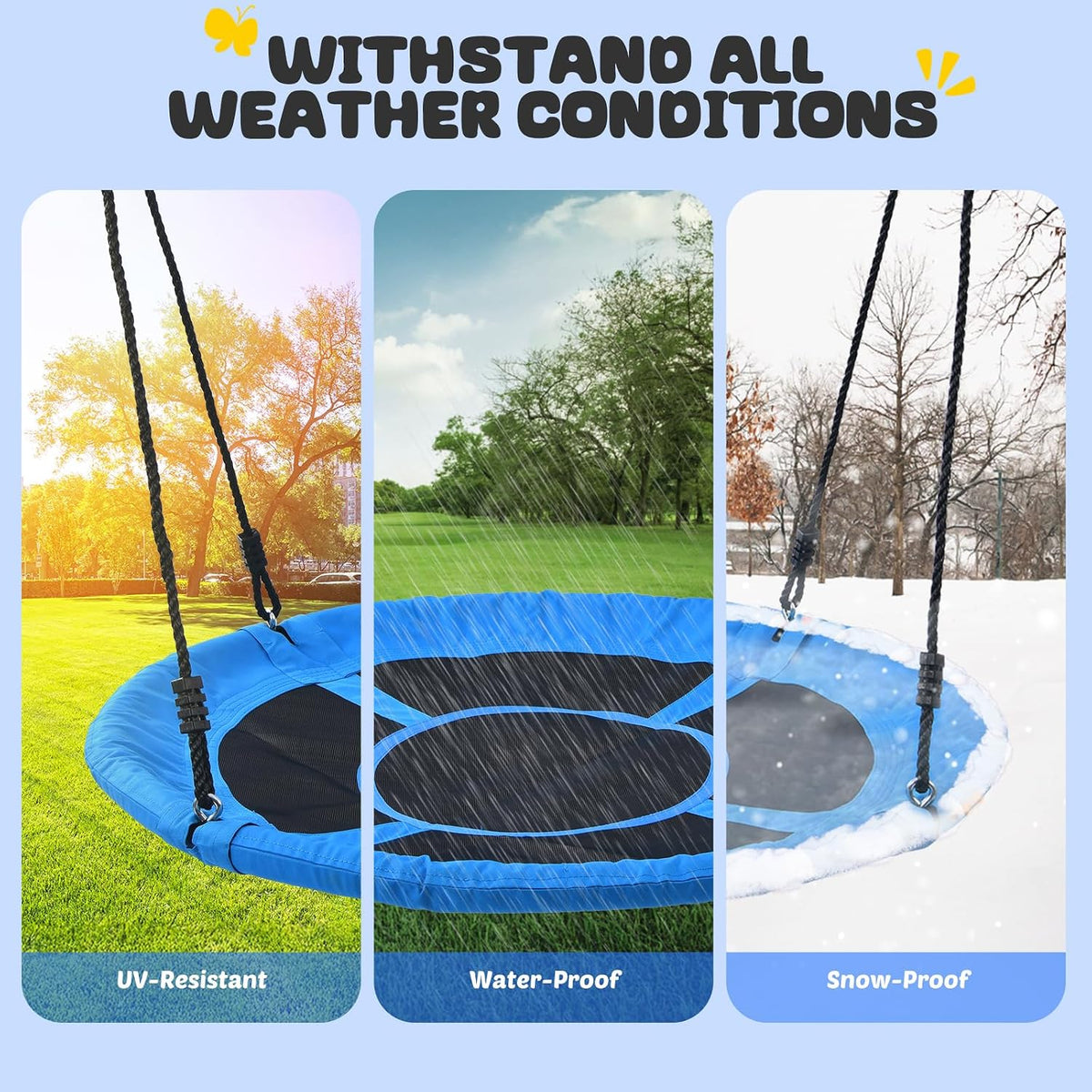 Trekassy 40" Saucer Tree Swing - Blue - image 3