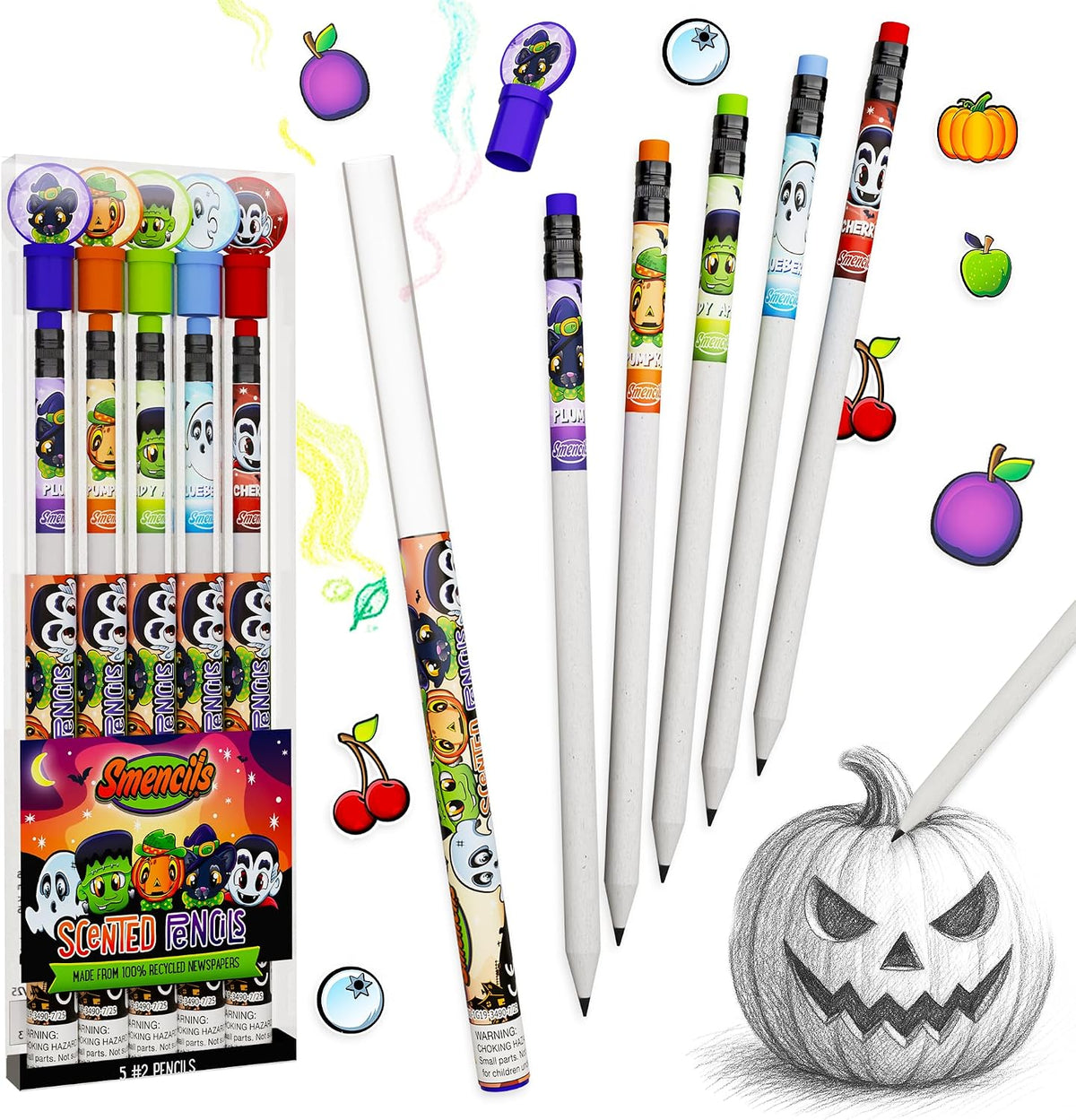 Halloween Smencils, HB #2 Gourmet Scented Pencils - Halloween
