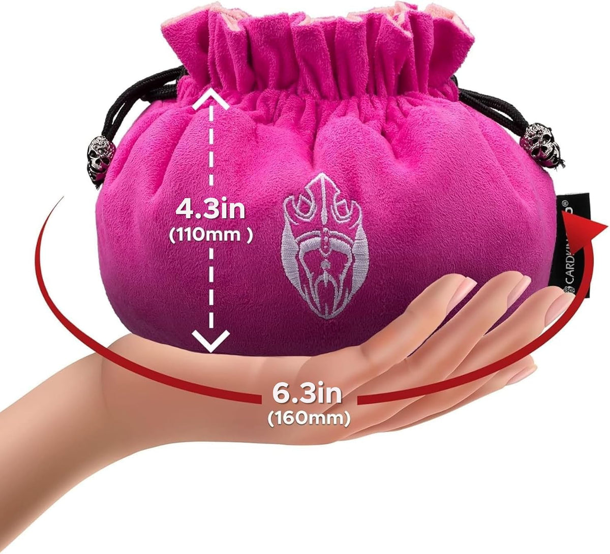 CardKingPro Immense Dice Bags with Pockets, Holds 150+ Dice - Pink - image 3