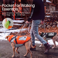Dog Winter Coat with Harness Built in - XXXX-Large(Chest:47.24 in) / Orange - image 4