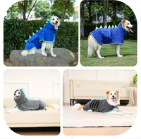 Super Absorbent Dog Bathrobe - Grey, Pink edging / X-Large - image 2