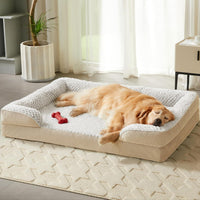 Washable Orthopedic Dog Bed - Beige / 28"L x 23"W x 6.5"Th