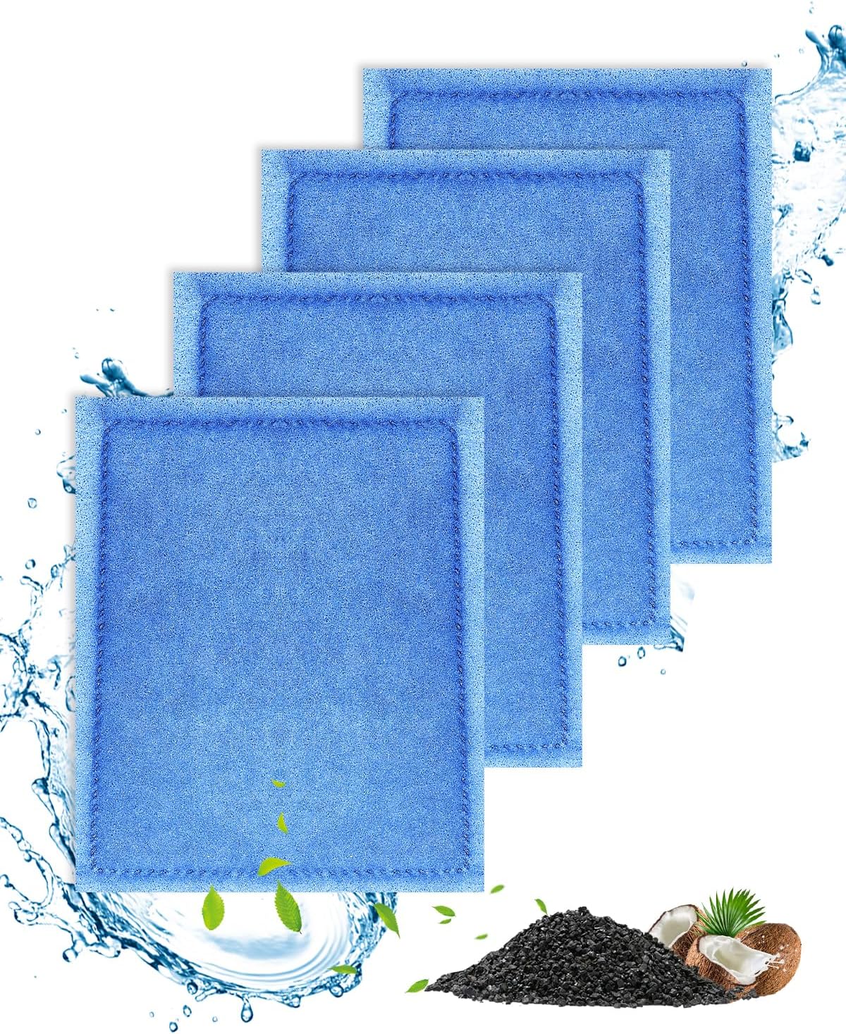 10PC Aquarium Filter Size C Compatible with Aqua-Tech 30-60/20-40 – Essentials for Fish - Blue 4Pack