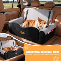 Dog Car Seat for Medium Dogs Up to 60 lb, Thick Cushion - Black & Gray / XL - image 2