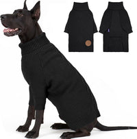 Dog Sweater Long Sleeve Warm Knit Sweaters for Small Dogs Cats Boy – Essentials for Dogs - Black / XXXX-Large
