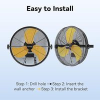 14 Inch Wall Fan Pro Series - Waterproof Motor High Velocity Wall Mount Fans for Commercial, Residential, Warehouse, Covered Patio, Shop, Garage, Barn 3 Speed 3000 CFM UL Safety Listed