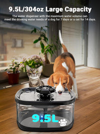 Kastty 2.5Gal/9.5L Dog Water Fountain Extra Large Pet Water Fountain - Black - image 2
