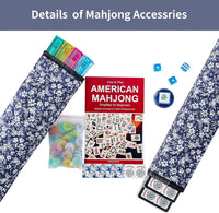 American Mahjong Game Set, 166 Green Tiles - Blue Pattern - image 3