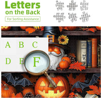 Halloween Puzzle 500 Piece with Lettered for Adults Gift - 500piece - Pumpkin Bookshelf - 20x20" / Spooky Halloween - image 3