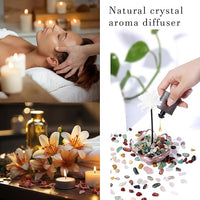 Mixed Crushed Crystal Chips Bulk 2lbs 2400+Pcs Assorted Tumbled Stone Chips Natural Polished Mixed Chakra Aquarium Gravel Rocks for Plants Terrarium Supplies Fish Tank Gravel Pebbles Vase Filler