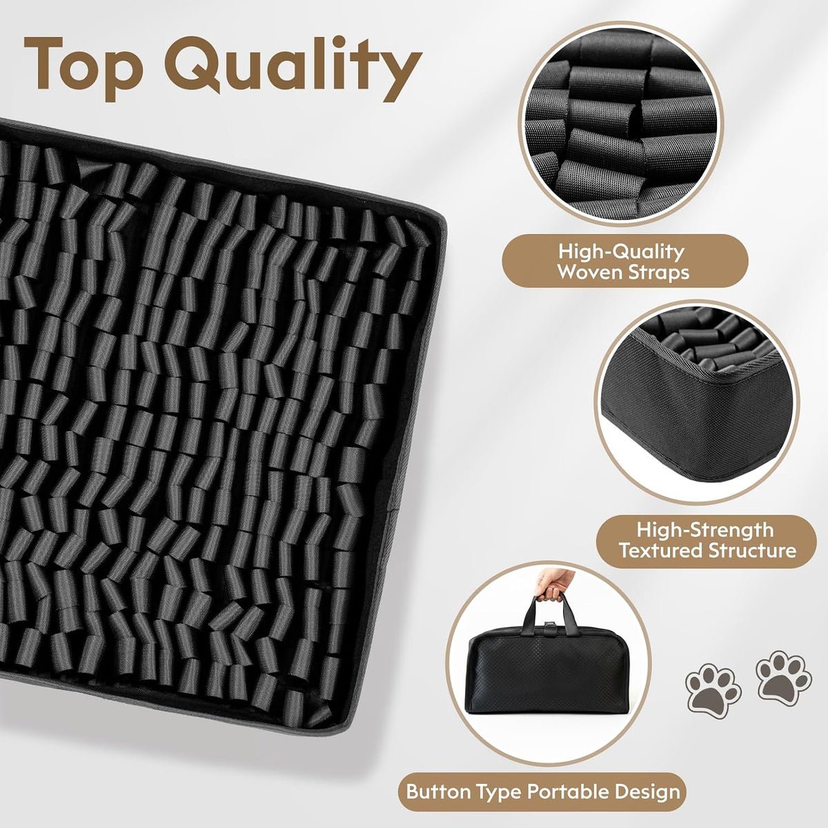 FunFurry Snuffle Mat for Dogs, Dog Puzzle Mat - Black / 14"L x 12"W - image 3