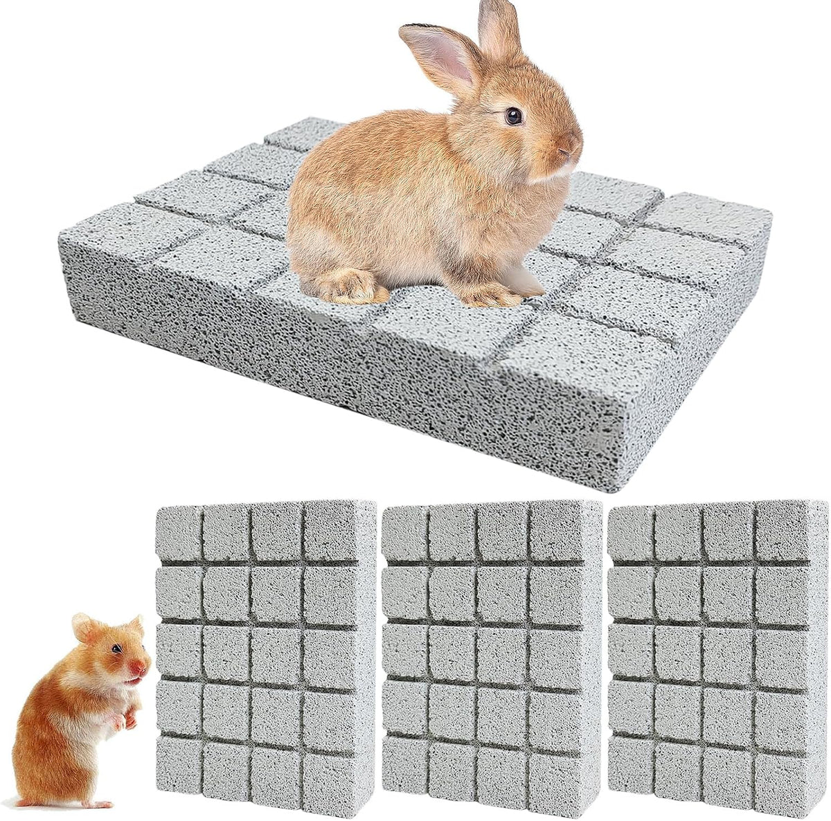 Hamiledyi 2PCS Rabbit Scratching Pads Bunny Lava Grinding Claw Pads - White-4pcs