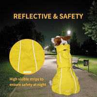 Adjustable Waterproof Dog Raincoat for Dogs - Yellow / X-Large(37-55lb) - image 3