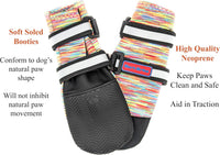 All Weather Neoprene Paw Protector Dog Boots with Reflective Straps - Multicolor / Medium - image 3