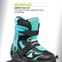 Rollerblade Microblade adjustable kids inline skate in black and red - view 4