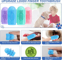 LDIIDII dog finger toothbrush 4-pack in colorful silicone - view 2