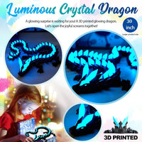 24" Large 3D Printed Dragon - Luminous Blue / 30 inch - image 3