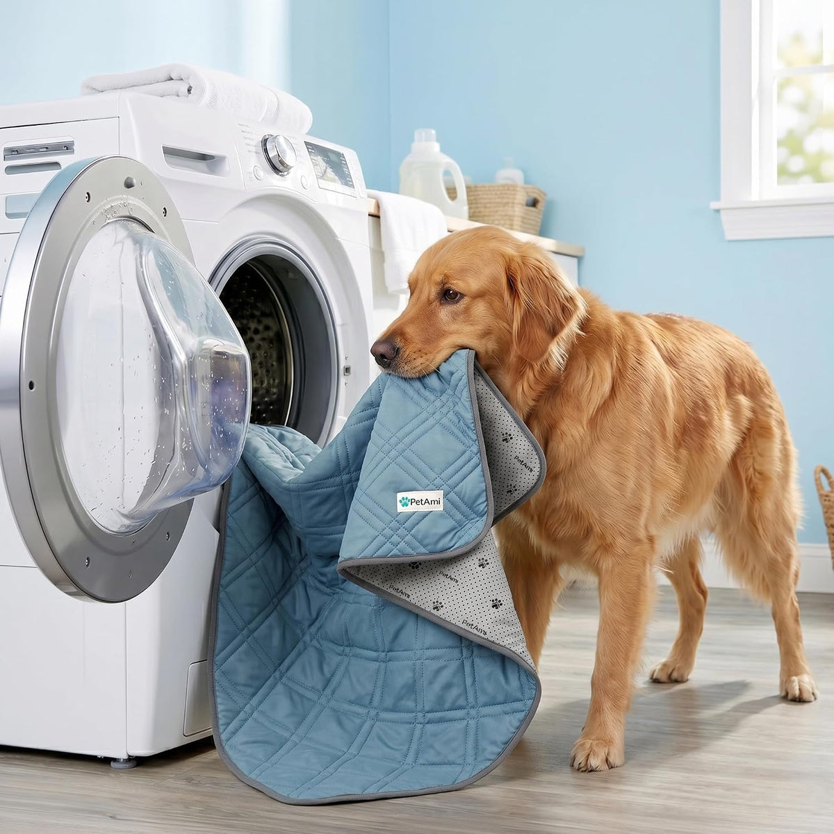 PetAmi Waterproof Dog Cooling Mat Pet Pad for Crate Couch Bed - Light Blue / Large (40x60) - image 3