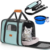 Morpilot Cat Carrier Soft for Large Medium Cats and Puppy up to – Essentials for Dogs - Green / 17.3"L x 12.2"W x 13.4"H