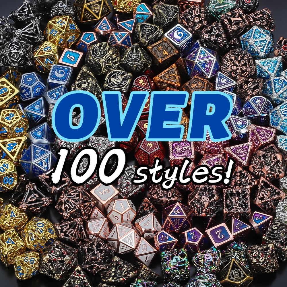 QMAY Mystery Dice Set – 7 Pcs Acrylic Polyhedral Dice + 1 Pcs Velvet Bag – Fun for Kids & Family - 1 bag Metal Mystery Dice - image 2