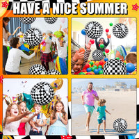Hollowfly 12 Pack Checkered Flag Beach Balls Kids 7.87" - 11.8" / Checkered Flag / 2 - image 4
